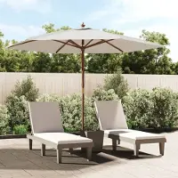 Prolenta Maison Exclusive - Parasol avec mât en bois, couleur sable, 299 x 240 cm