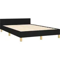 Syfax Cadre de lit sans matelas noir 120x190 cm tissu