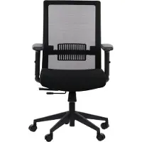 Stema Chaise de bureau ergonomique pivotante RIVERTON M/L, accoudoirs réglables, dossier en résille, assise coulissante (avant-arrière), noir