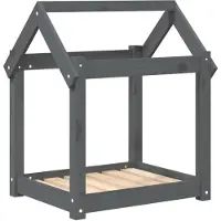 Syfax Lit pour chien Gris 61x50x70 cm Bois de pin solide