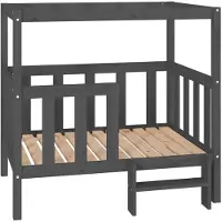 Syfax Lit pour chien Gris 105,5x83,5x100 cm Bois de pin solide