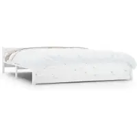 Syfax Cadre de lit sans matelas blanc bois massif 160x200 cm