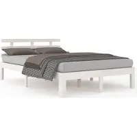 Syfax Cadre de lit sans matelas blanc bois massif 120x200 cm