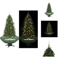 vidaXL Sapin de Noël à neige avec pied parapluie Vert 190 cm - Sapins de Noël