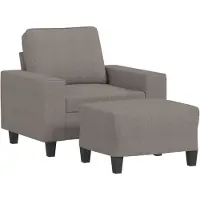 vidaXL Fauteuil avec pouf Taupe 60 cm Tissu