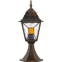 Brilliant Lampes d'extérieur JANEL | noir/or | style campagnard | dimmable avec ampoule adaptée | 1x douille E27 max. 60 W | métal/verre | IP44
