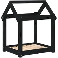 Syfax Lit pour chien Noir 61x50x70 cm Bois de pin solide