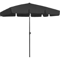 Syfax Parasol de plage noir 200x125 cm