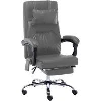 vidaXL Chaise de bureau de massage Anthracite similicuir - Chaise de bureau - Chaises de bureau de massage - Chaises de bureau de massage