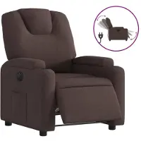Syfax Fauteuil inclinable électrique Marron foncé Tissu