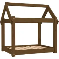 Syfax Lit pour chien Marron miel 71x55x70 cm Bois de pin solide