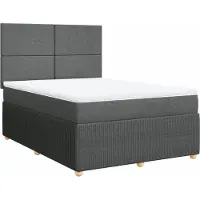 Syfax Sommier à lattes de lit avec matelas Gris foncé 160x200cm Tissu