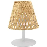 Lumisky Lampe de table sans fil bambou naturel LED blanc chaud/blanc dimmable IBIZA H26cm