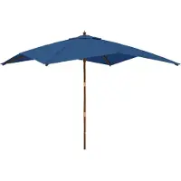 Syfax Parasol de jardin avec mât en bois bleu azuré 300x300x273 cm