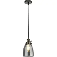 Searchlight Suspension Island 1 flamme Abat-jour en verre brun Verre fumé