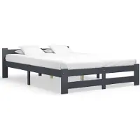 Syfax Cadre de lit sans matelas gris foncé pin massif 160x200 cm