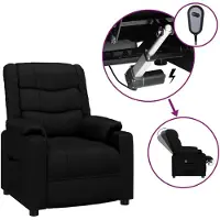 Syfax Fauteuil inclinable électrique Noir Similicuir