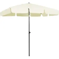 Syfax Parasol de plage jaune sable 200x125 cm
