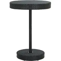 The Living Store Table de jardin noire 75,5x106 cm Poly rotin