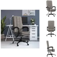 vidaXL Chaise de bureau avec fonction chaise longue Taupe Tissu - Chaises de bureau