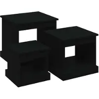 Syfax Tables basses 3 pcs noir bois d'ingénierie