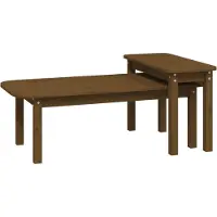 Syfax Ensemble de tables basses 2 pcs Marron miel Bois massif de pin