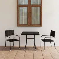 Prolenta Maison Exclusive - Ensemble de salle à manger de jardin 3 pièces en rotin synthétique noir