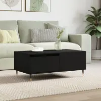 vidaXL Durable Table basse noire 90x50x36,5 cm Bois composite - Tables basses Octo3401067 1parcel