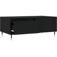 Syfax Table basse Noir 90x50x36,5 cm Bois d'ingénierie