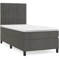 Syfax Sommier à lattes de lit et matelas Gris foncé 80x200 cm Velours