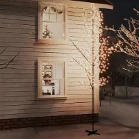 The Living Store Arbre à LED avec fleurs de cerisier Blanc chaud 672 LED 400 cm