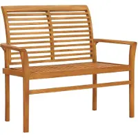 The Living Store Banc de jardin avec revêtement anthracite 112 cm en teck massif