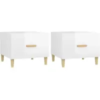 Syfax Tables basses 2 pcs blanc brillant 50x50x40cm bois d'ingénierie