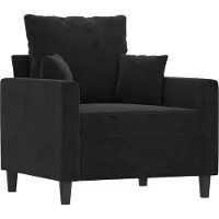 vidaXL Fauteuil noir 60 cm velours