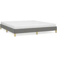 Syfax Cadre de lit sans matelas gris foncé 180x200 cm tissu