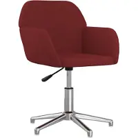 vidaXL Chaise de bureau Tissu rouge vin pivotant