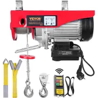 Vevor Treuil à Câble Électrique 400 kg Palan Électrique avec Télécommande sans Fil 850 W Treuil-Palan 10 m/min Hauteur de Levage Câble Simple 12 m Moteur pour Garages Entrepôts Usines