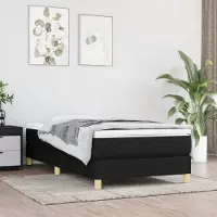 Prolenta Maison Exclusive - Sommier à lattes de lit avec matelas Noir 90x190 cm Tissu