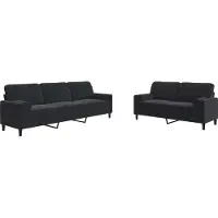 Syfax Ensemble de canapés 2pcs et coussins et traversins noir velours