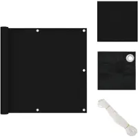 vidaXL Paravent de balcon Noir 90x400 cm Tissu Oxford - Parasols & Ecrans solaires