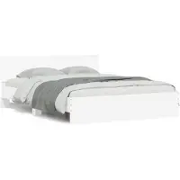 vidaXL Cadre de lit avec tête de lit blanc 140x190 cm