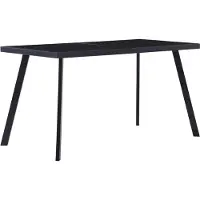 Prolenta Maison Exclusive - Table à manger noire 140 x 70 x 75 cm, verre trempé