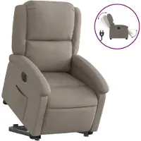 Syfax Fauteuil inclinable électrique taupe tissu