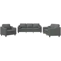 Syfax Ensemble de canapés 3 pcs coussins gris foncé tissu