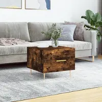 Prolenta Maison Exclusive - Table basse en chêne fumé 50x50x40 cm Matériau dérivé du bois