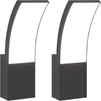 vidaXL Appliques murales LED d'extérieur 2 pcs noir