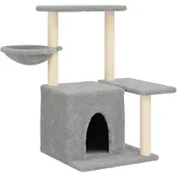 Syfax Arbre à chat avec griffoirs en sisal Gris clair 83 cm