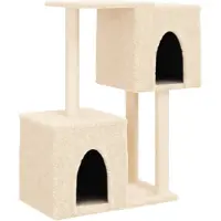 Syfax Arbre à chat avec griffoirs en sisal Crème 86 cm