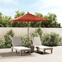 Prolenta Maison Exclusive - Parasol avec mât en bois, couleur terracotta, dimensions 198x198x231 cm