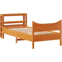 Syfax Cadre de lit avec tête de lit cire marron 75x190 cm bois de pin